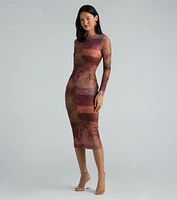 Attract And Allure Marble Print Midi Dress