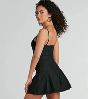 If You Pleats Sleeveless Pleated A-Line Mini Dress