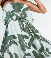 Getaway Bound Tropical Print Woven Maxi Dress