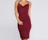 Night Moves Cowl Neck Dress