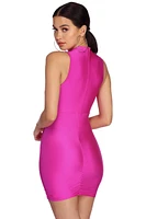 Ruched Nights Neon Mini Dress