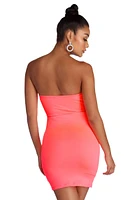 Glow Up Neon Strapless Mini Dress