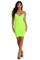 Lace Up Neon Mini Dress