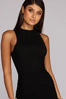 Ruche Hour Sleeveless Mini Dress