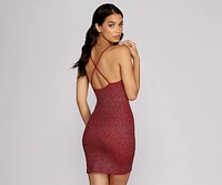 Sparkle Motion Glitter Mini Dress