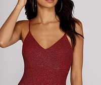 Sparkle Motion Glitter Mini Dress