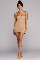 Golden Glam Glitter Mini Dress