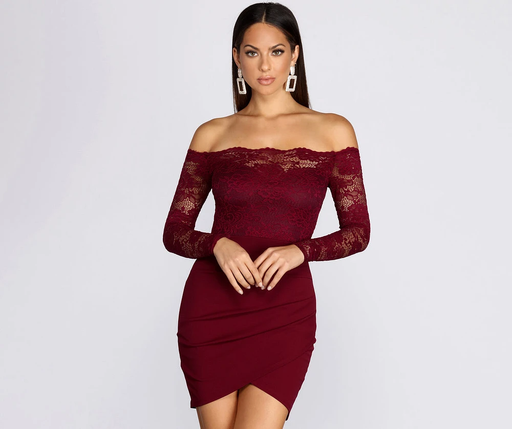 All That Lace Mini Dress