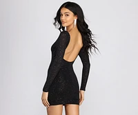 Glitter Cutie Long Sleeve Mini Dress