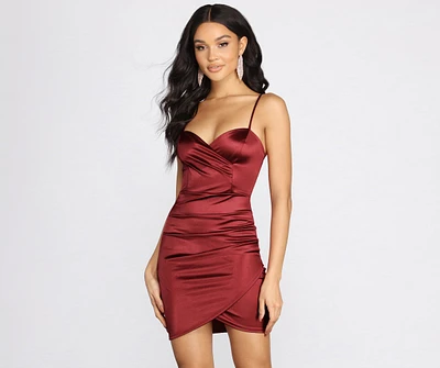 Glossy Satin Mini Dress