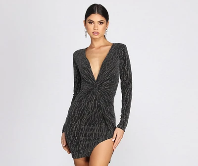 Metallic Marvel Knit Mini Dress