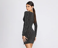 Metallic Marvel Knit Mini Dress