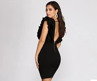 Ruffle Along The Edges Mini Dress