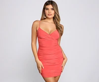 Major Obsession Ruched Mini Dress