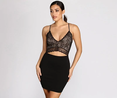 Sultry Lace Mini Dress