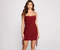 Simply Stunning Ruched Mini Dress