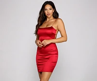 She's A Keeper Satin Mini Dress