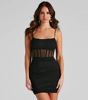 Sultry Look Corset Mini Dress