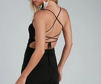 Just The Deets Lace-Up Midi Dress