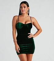 Feel Me Velvet Bustier Mini Dress