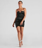 Hey Gorgeous Satin Wrap Mini Dress