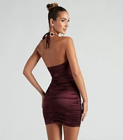 On The Move Satin Mini Dress