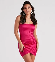 Subtle Shine Satin Short Dress