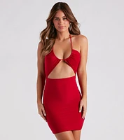 Flirt With Desire Halter Cutout Mini Dress