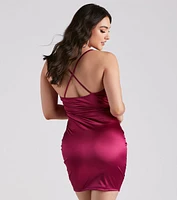 Catch Feels Satin Knit Short Dress