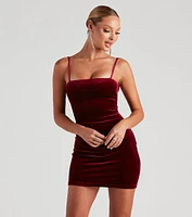 Luxe Lace-Up Velvet Mini Dress