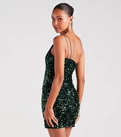 Luxe Shine Sequin Velvet Bodycon Mini Dress