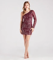 Glitz And Gleam Sequin Fringe Mini Dress