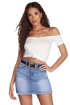 Knot Over You Off Shoulder Crop Top