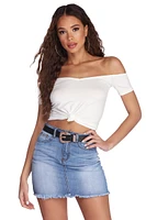 Knot Over You Off Shoulder Crop Top