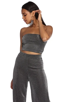 All About The Sparkle Cropped Tube Top