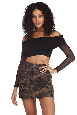 Off With The Mesh Crop Top