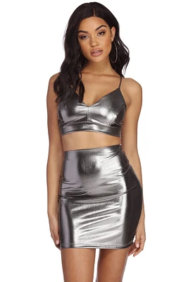 The Mood For Metallic Crop Top