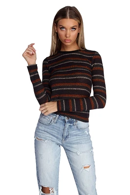 Chill Vibes & Stripes Knit Top