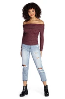 Cozy Fold Over Knit Top