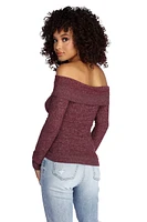 Cozy Fold Over Knit Top