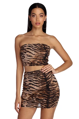 Go Get Em' Tiger Cropped Tube Top