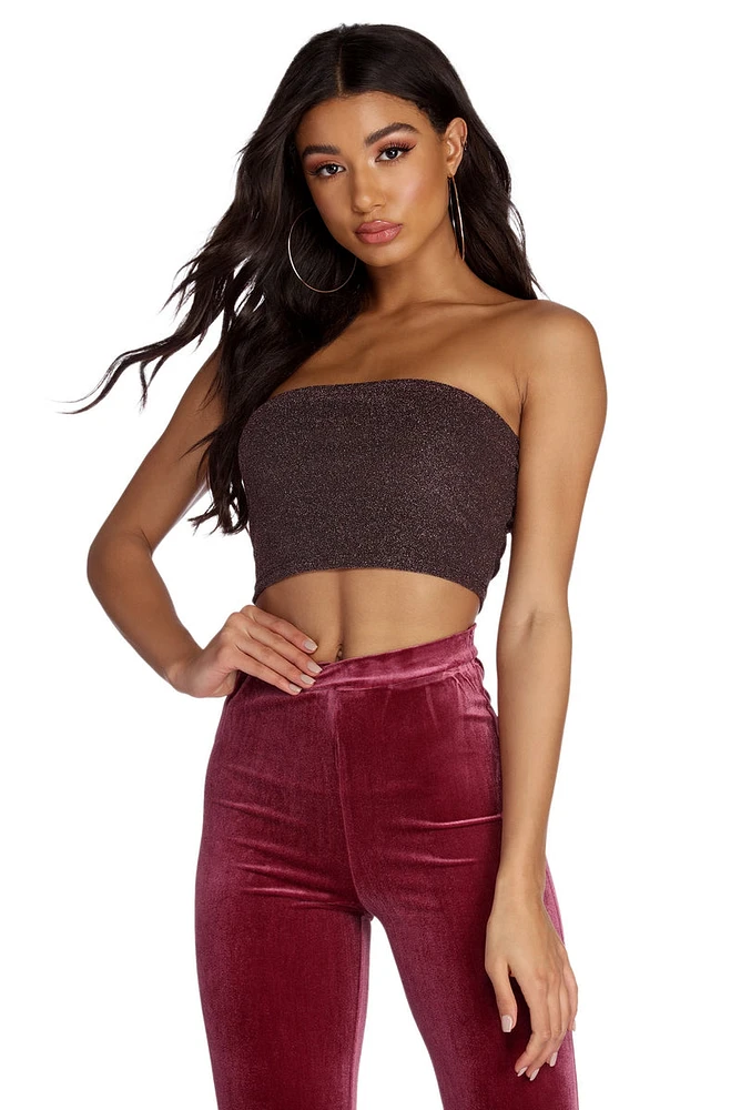 Midnight Glow Cropped Tube Top