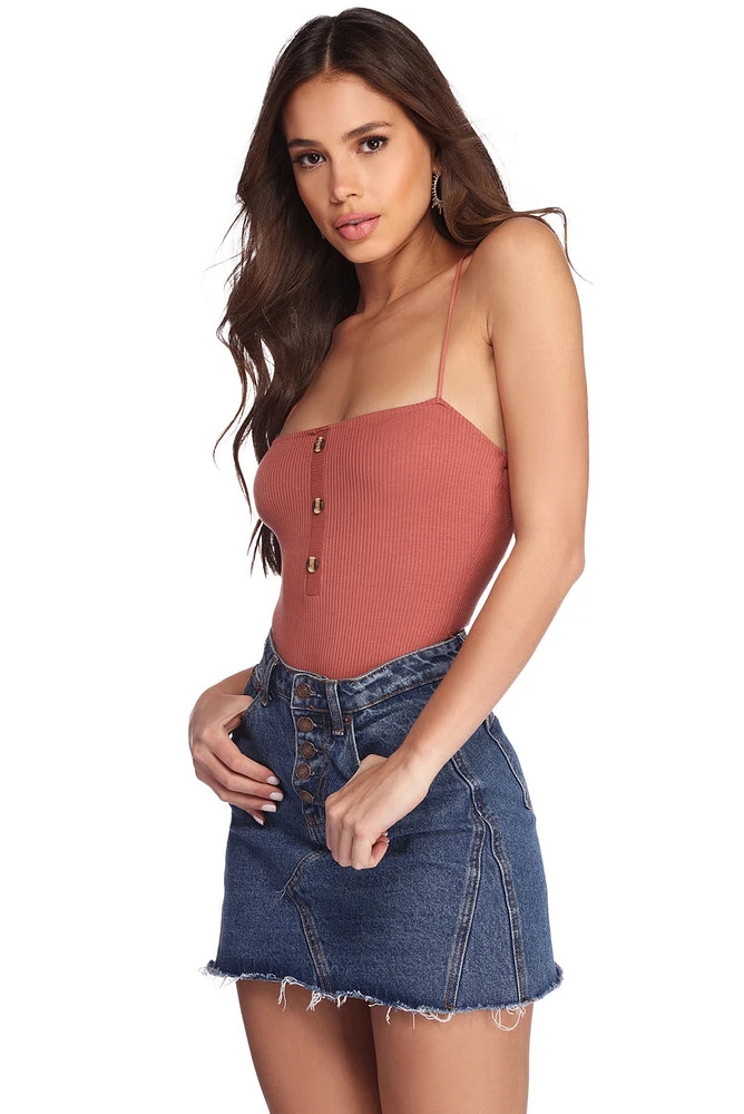 Button Up Knit Bodysuit