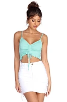 Ruffle Spaghetti Strap Crop Top