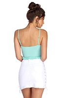 Ruffle Spaghetti Strap Crop Top