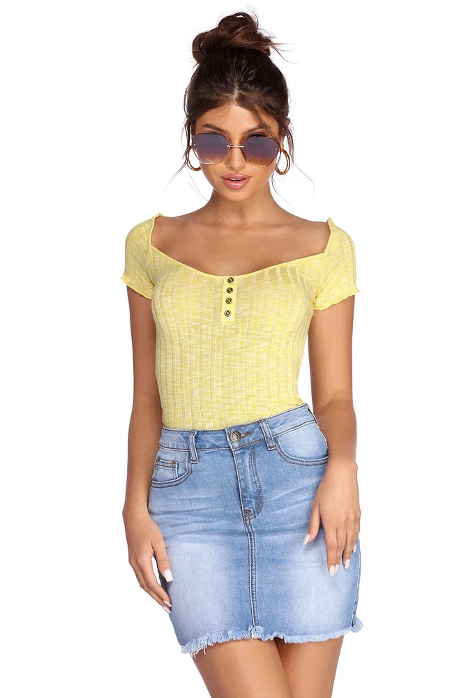 Get The Full Scoop Ribbed Top