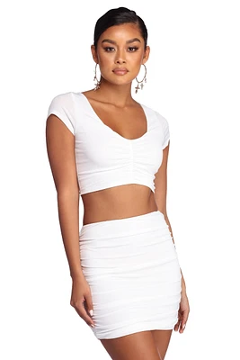 Pretty And Ruched Crop Top