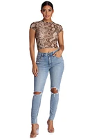 Level Up Snake Print Top