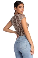 Level Up Snake Print Top