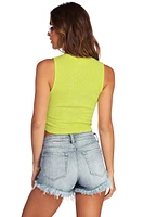 Electric Textured Knit Crop Top